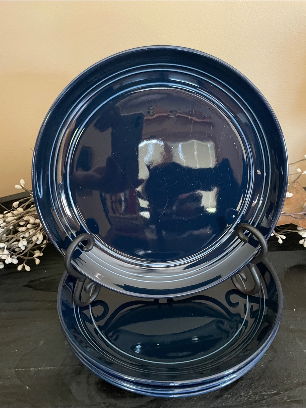 Threshold Westfield Deep Navy Ceramic Salad Plates - Set of 4 - 8” Across
